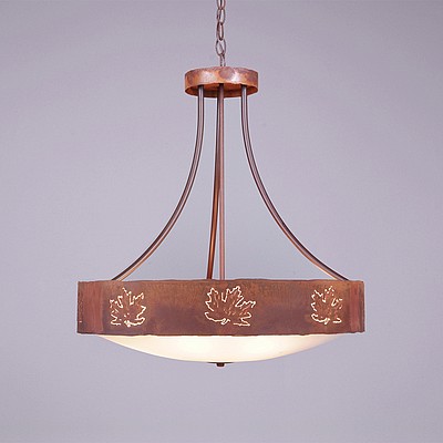 Ridgemont Chandelier Small - Bowl Bottom - Maple Cutout Chandelier Maple Leaf Metal Art