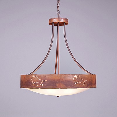Ridgemont Chandelier Small - Bowl Bottom - Bison Chandelier Bison Metal Art