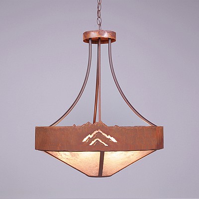 Ridgemont Chandelier Small - Shade Bottom - Mountain Chandelier Mountain Metal Art