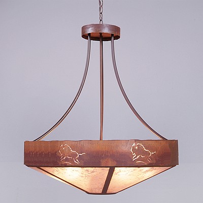Ridgemont Chandelier Medium - Shade Bottom - Bison Chandelier Bison Metal Art