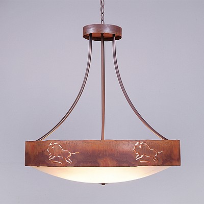 Ridgemont Chandelier Medium - Bowl Bottom - Bison Chandelier Bison Metal Art