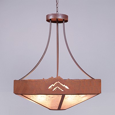 Ridgemont Chandelier Medium - Shade Bottom - Mountain Chandelier Mountain Metal Art