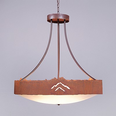 Ridgemont Chandelier Medium - Bowl Bottom - Mountain Chandelier Mountain Metal Art