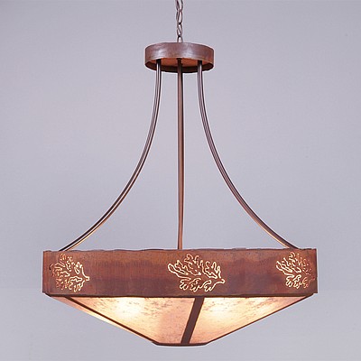 Ridgemont Chandelier Medium - Shade Bottom - Cedar Bough Cutout Chandelier Trees Metal Art