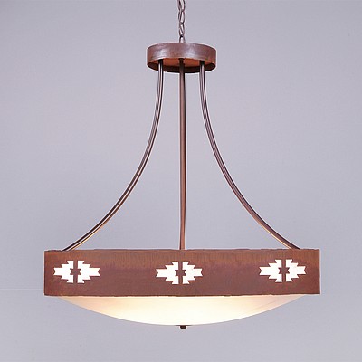 Ridgemont Chandelier Medium - Bowl Bottom - Pueblo Chandelier Pueblo Art Metal Art