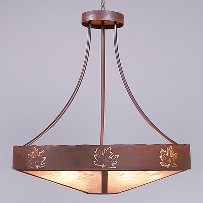 Ridgemont Chandelier Large - Shade Bottom - Maple Cutout Chandelier Maple Leaf Metal Art