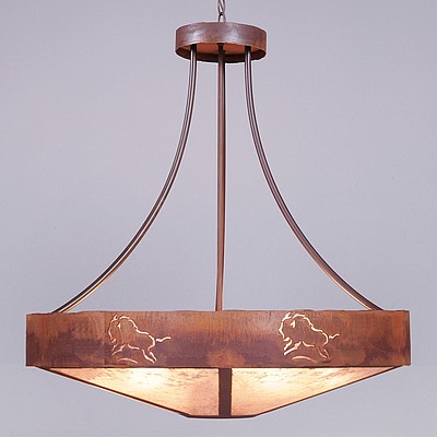 Ridgemont Chandelier Large - Shade Bottom - Bison Chandelier Bison Metal Art