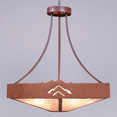 Ridgemont Chandelier Large - Shade Bottom - Mountain Chandelier Mountain Metal Art