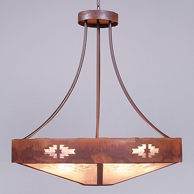 Ridgemont Chandelier Large - Shade Bottom - Pueblo Chandelier Pueblo Art Metal Art