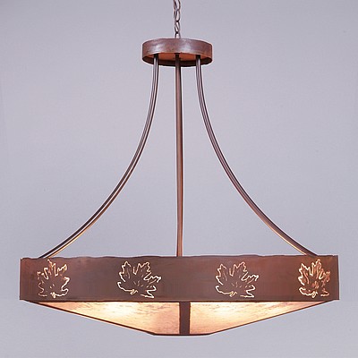 Ridgemont Chandelier Extra Large - Shade Bottom - Maple Cutout Chandelier Maple Leaf Metal Art