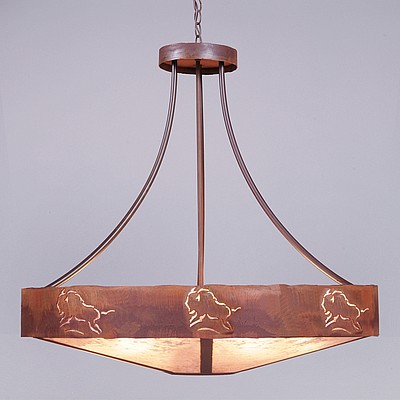 Ridgemont Chandelier Extra Large - Shade Bottom - Bison Chandelier Bison Metal Art