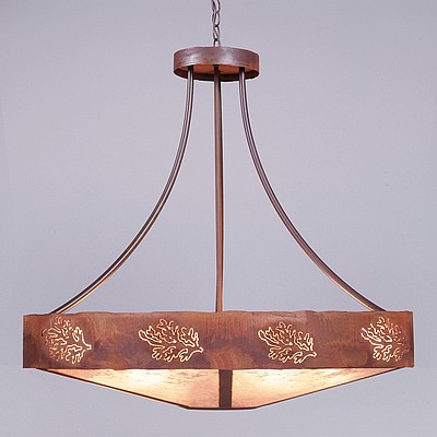 Ridgemont Chandelier Extra Large - Shade Bottom - Cedar Bough Cutout Chandelier Trees Metal Art