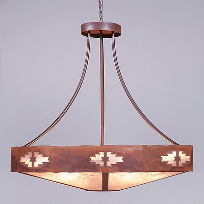Ridgemont Chandelier Extra Large - Shade Bottom - Pueblo Chandelier Pueblo Art Metal Art