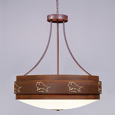 Northridge Chandelier Large - Bison Chandelier Bison Metal Art