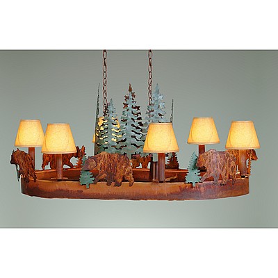 Durango Chandelier Oval - Bear