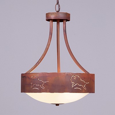 Ridgemont Foyer Chandelier Medium - Bison Chandelier Bison Metal Art
