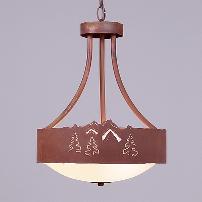 Ridgemont Foyer Chandelier Medium - Mountain-Pine Tree Cutouts Chandelier Trees Metal Art