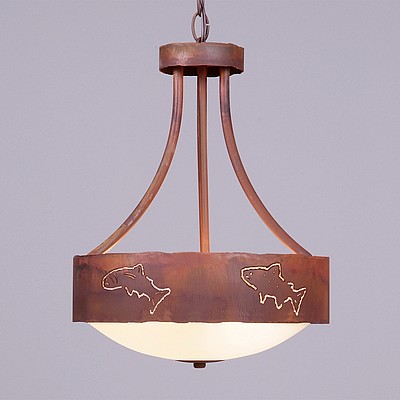 Ridgemont Foyer Chandelier Medium - Fish Cutout Chandelier Fish Metal Art