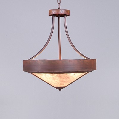 Ridgemont Foyer Chandelier Large Short - Shade Bottom - Rustic Plain Chandelier Rustic Plain Metal Art