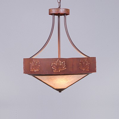 Ridgemont Foyer Chandelier Large Short - Shade Bottom - Maple Cutout Chandelier Maple Leaf Metal Art