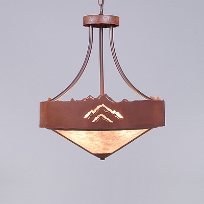 Ridgemont Foyer Chandelier Large Short - Shade Bottom - Mountain Chandelier Mountain Metal Art