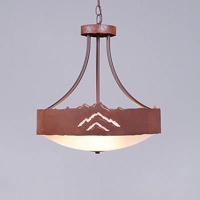 Ridgemont Foyer Chandelier Large Short - Bowl Bottom - Mountain Chandelier Mountain Metal Art
