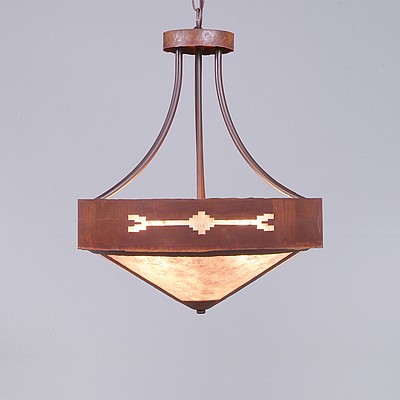 Ridgemont Foyer Chandelier Large Short - Shade Bottom - Del Rio Chandelier Del Rio Art Metal Art