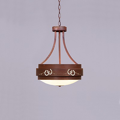 Northridge Foyer Chandelier Small - Barb Wire and Horseshoe Cutout Chandelier Horse Metal Art