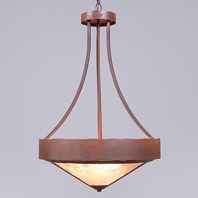 Ridgemont Foyer Chandelier Large Tall - Shade Bottom - Rustic Plain Chandelier Rustic Plain Metal Art