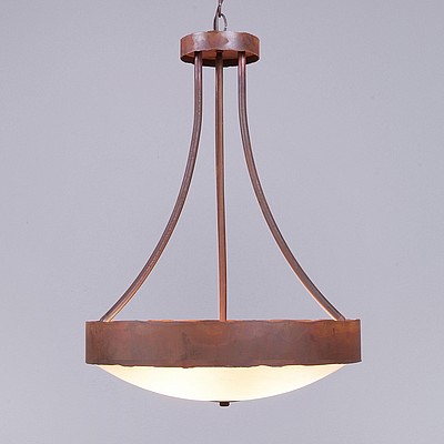 Ridgemont Foyer Chandelier Large Tall - Bowl Bottom - Rustic Plain Chandelier Rustic Plain Metal Art