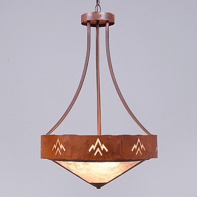 Ridgemont Foyer Chandelier Large Tall - Shade Bottom - Deception Pass Chandelier Deception Pass Art Metal Art