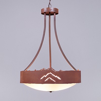 Ridgemont Foyer Chandelier Large Tall - Bowl Bottom - Mountain Chandelier Mountain Metal Art
