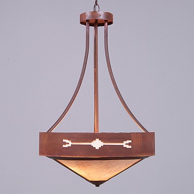 Ridgemont Foyer Chandelier Large Tall - Shade Bottom - Del Rio Chandelier Del Rio Art Metal Art