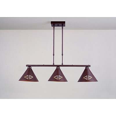 Canyon Island Billiard Light Small - Pueblo Kitchen Island Light Pueblo Art Metal Art