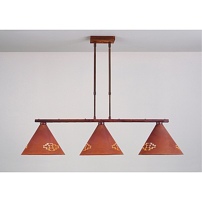 Canyon Island Billiard Light Large - Pueblo Kitchen Island Light Pueblo Art Metal Art