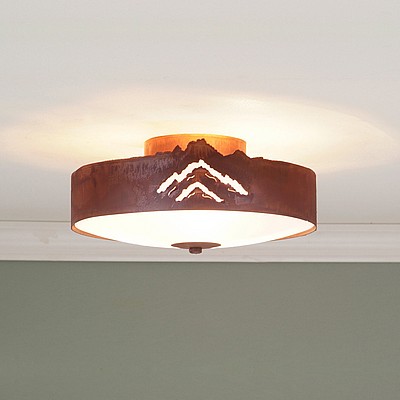 Ridgewood Close-to-Ceiling Small - Mountain Ceiling Light Mountain Metal Art