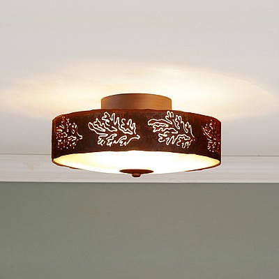 Ridgewood Close-to-Ceiling Small - Cedar Bough Cutout Ceiling Light Trees Metal Art