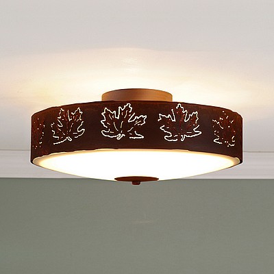 Ridgewood Close-to-Ceiling Large - Maple Cutout Ceiling Light Maple Leaf Metal Art