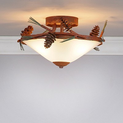 Wisley Close-to-Ceiling - Pine Cone Ceiling Light Pine Cone Metal Art