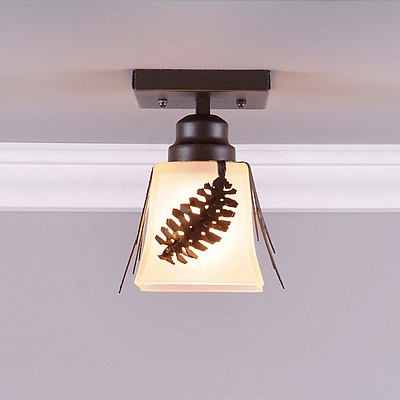Woodland Ceiling Light Single - Spruce Cone Ceiling Light Pine Cone Metal Art