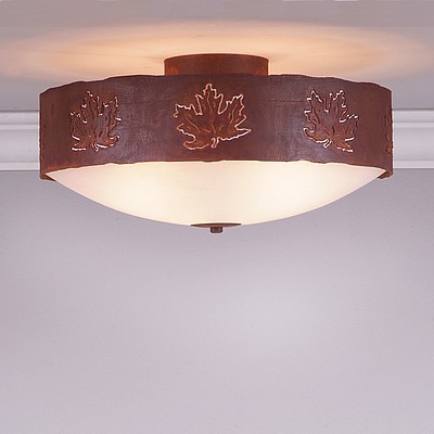 Ridgemont Close-to-Ceiling Large - Maple Cutout Ceiling Light Maple Leaf Metal Art