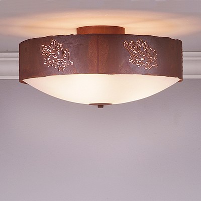 Ridgemont Close-to-Ceiling Large - Cedar Bough Cutout Ceiling Light Trees Metal Art