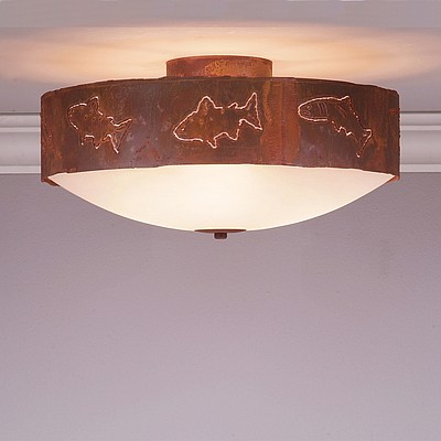 Ridgemont Close-to-Ceiling Large - Fish Cutout Ceiling Light Fish Metal Art