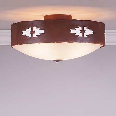 Ridgemont Close-to-Ceiling Large - Pueblo Ceiling Light Pueblo Art Metal Art