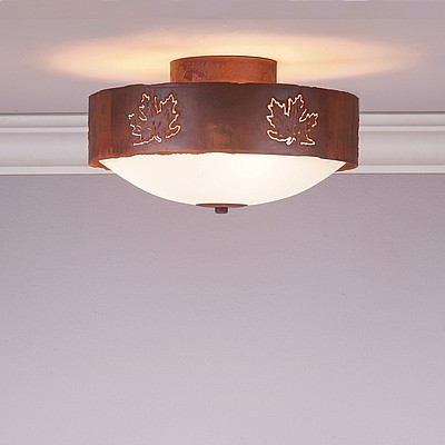 Ridgemont Close-to-Ceiling Medium - Maple Cutout Ceiling Light Maple Leaf Metal Art