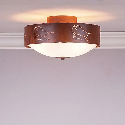Ridgemont Close-to-Ceiling Medium - Bison Ceiling Light Bison Metal Art