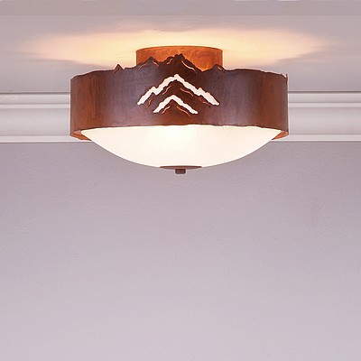 Ridgemont Close-to-Ceiling Medium - Mountain Ceiling Light Mountain Metal Art