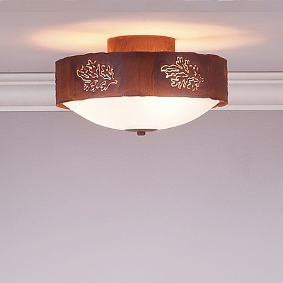 Ridgemont Close-to-Ceiling Medium - Cedar Cutout Ceiling Light Trees Metal Art