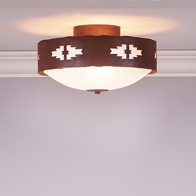 Ridgemont Close-to-Ceiling Medium - Pueblo Ceiling Light Pueblo Art Metal Art