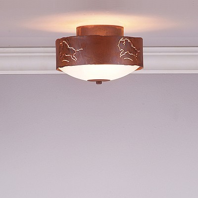 Ridgemont Close-to-Ceiling Small - Bison Ceiling Light Bison Metal Art